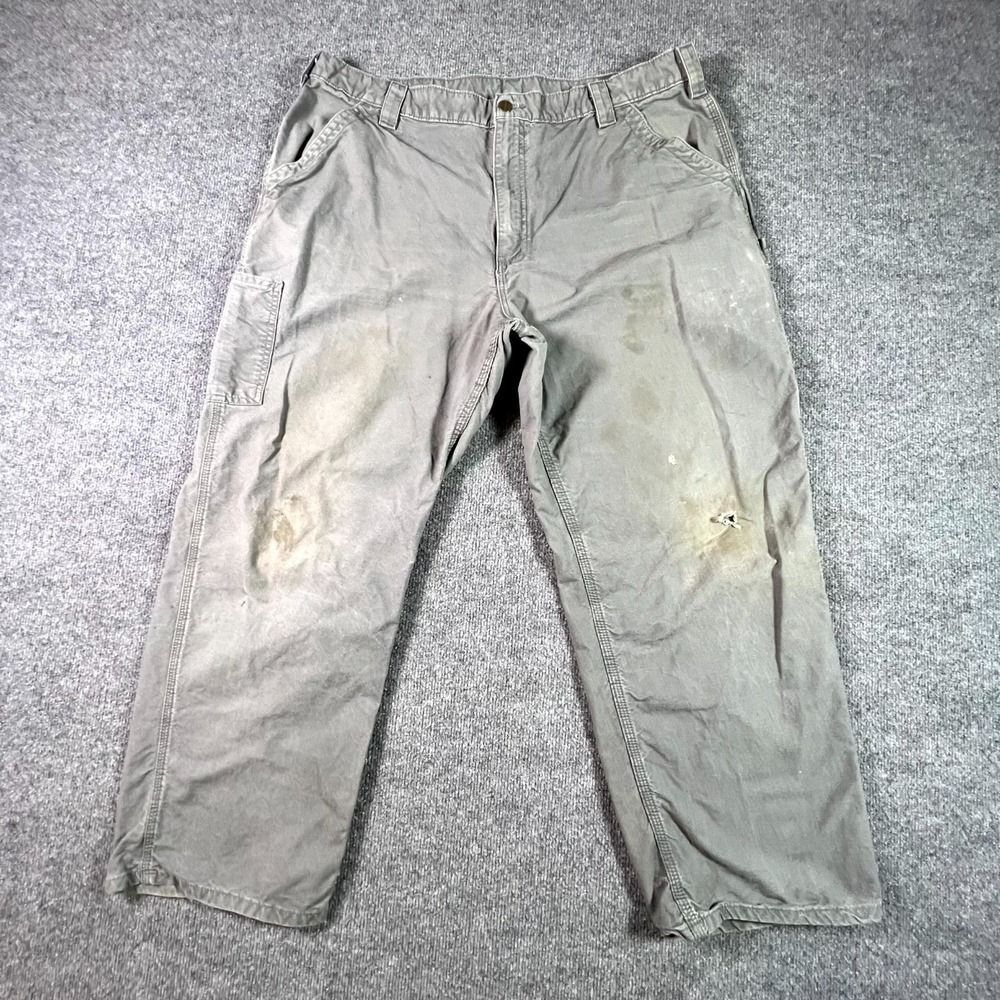VTG Carhartt Carpenter Pants Mens 42x30 Fatigue Canvas Dungaree Fit Utility Work
